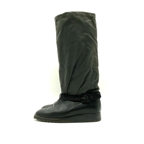 CALZATURIFICIO DI VARESE Womens Black Leather and Nylon Winter Boots Size 5 - Picture 4 of 11